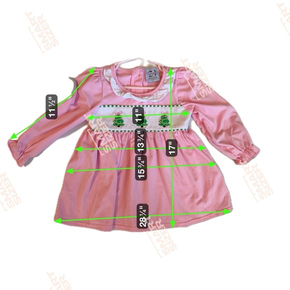 Simply boutique pink Christmas tree smocked top size 2T - Picture 5 of 5